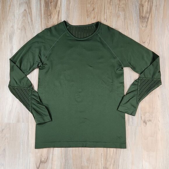 🔺️Fabletics Olive Green "Dylana" Long Sleeve Athletic Top Medium - Picture 2 of 10